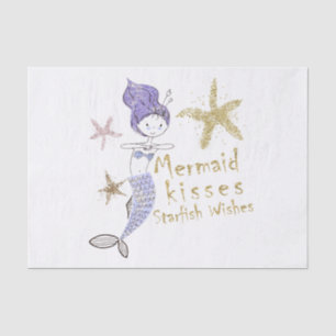 Lila und goldene Glitzer Mermaid Birthday Party Seidenpapier