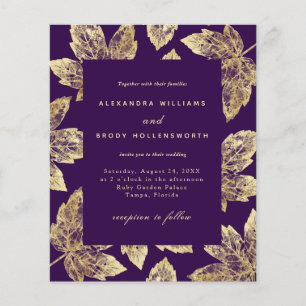 Lila und goldene Herbstlaube zum Hochzeitsessen