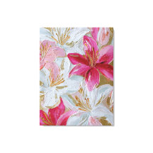 Lila und Goldene Lilien-Textur-Abstrakte Wandkunst