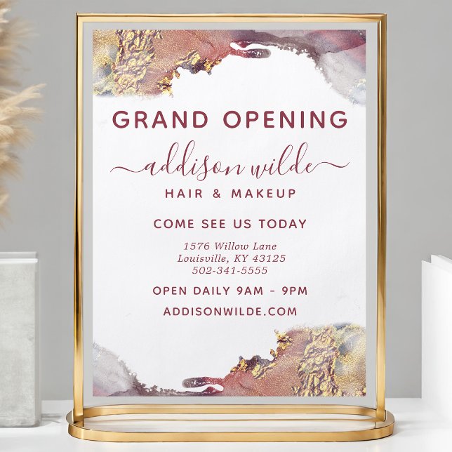 Lila und goldene, moderne Kunst Flüssige Aquarellf Flyer (Von Creator hochgeladen)