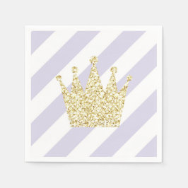 Lila und goldene Prinzessin Crown Napkins Serviette