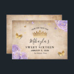 Lila und goldene Rose Parchment Elegante Save The Date<br><div class="desc">Suchen Sie nach einzigartigen Save the Date Ideen für ein leichtes lila und goldenes Party? Mit dieser eleganten DIY Vorlage Save the Date Einladungen kreieren Sie Ihre eigene Märchenprinzessin-Designwerkstatt. Die Vintage florale botanische Aquarellkunst von Raphaela Wilson besticht durch lila Lavendel-Rose, die in hübschen Imitaten aus metallischem Gold, einer Tiara/Krone, und...</div>