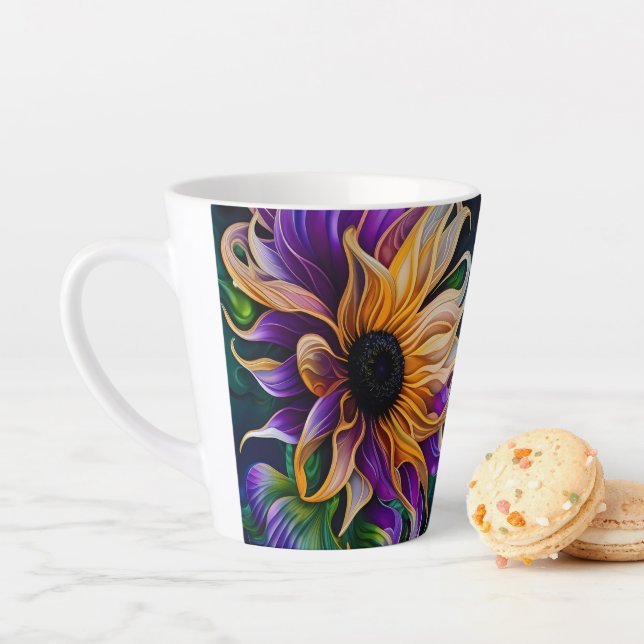 Lila und goldene Sonnenblumen Milchtasse (Beispiel)