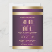 Lila und goldene Streifen Moderne Hochzeit