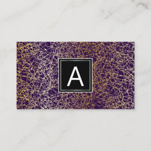 Lila und goldene Textur   Modern Visitenkarte