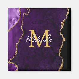 Lila und goldener Marmorschlauch Magnet