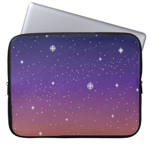 Lila und goldener sternenklarer Sonnenuntergangshi Laptopschutzhülle