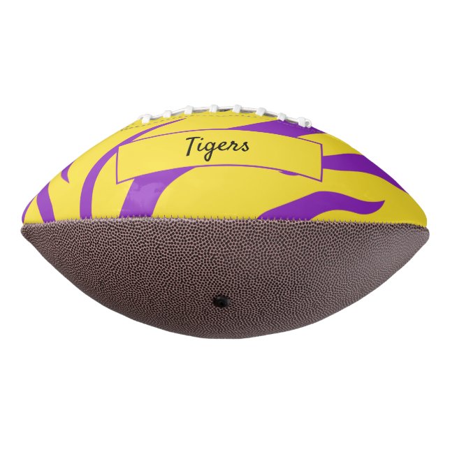 Lila und goldener Tiger Strip Custom Football (Gedreht 270)