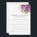 Lila und goldener Vintager Chic Hinweiskarte<br><div class="desc">Lila und goldene Vintage shabby-chic-Brautparty Ratschläge für zukünftige Karten.</div>