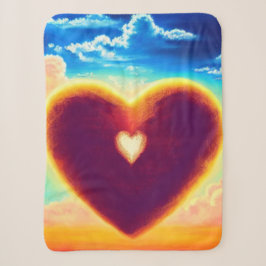 Lila und goldenes Herz im Himmel Sherpa Blanket Sherpadecke