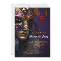 Lila und goldenes Maskerade Party mit lebendiger M