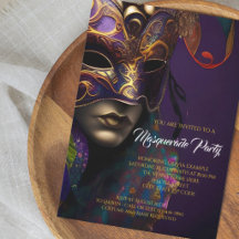 Lila und goldenes Maskerade Party mit lebendiger M