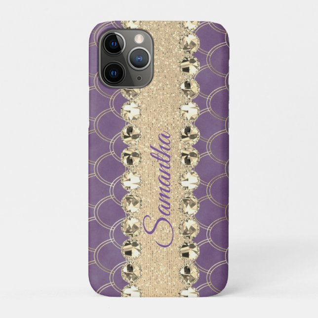 Lila- und Goldfolie Diamant Blend        Case-Mate iPhone Hülle (Rückseite)