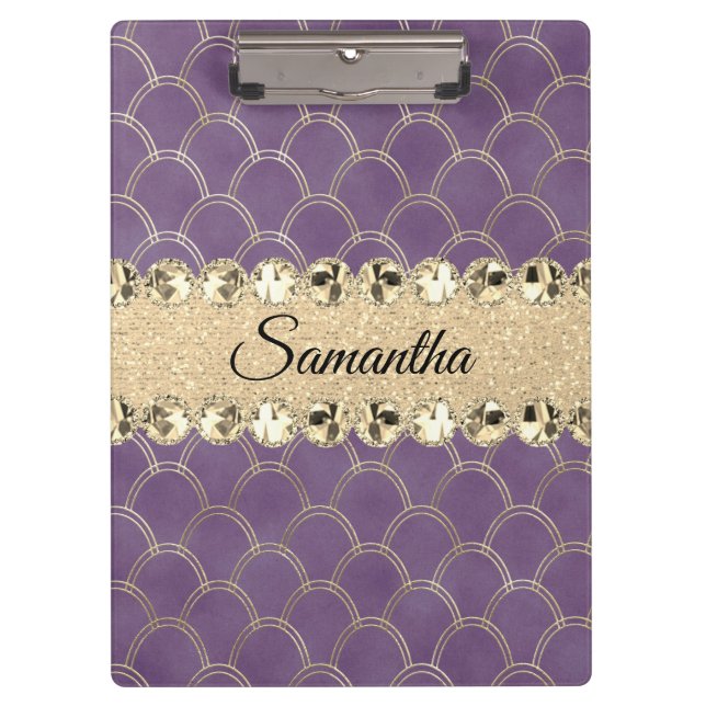 Lila- und Goldfolie Diamant Blend    Klemmbrett (Vorderseite)