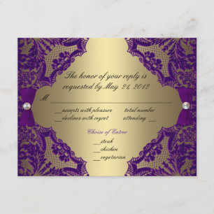 Lila und Goldhochzeit UAWG RSVP Karte