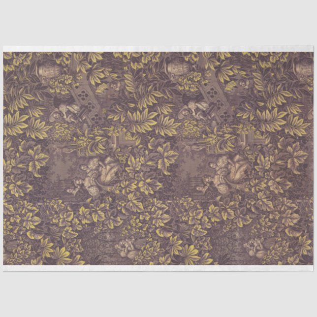 Lila und Goldklebopapier Seidenpapier (Vorderseite)