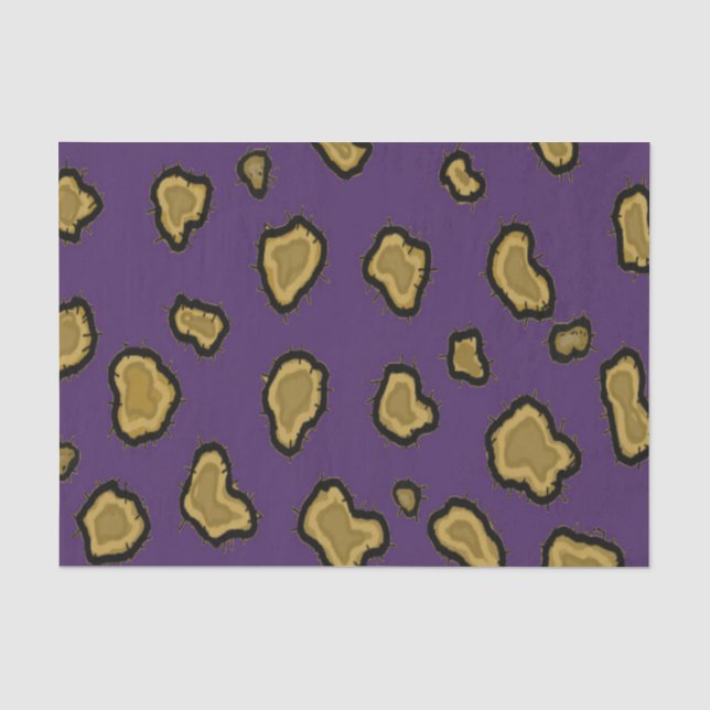 Lila und Goldleopard-Print Seidenpapier (Vorderseite)