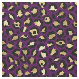 Lila und Goldleopardrucke Stoff