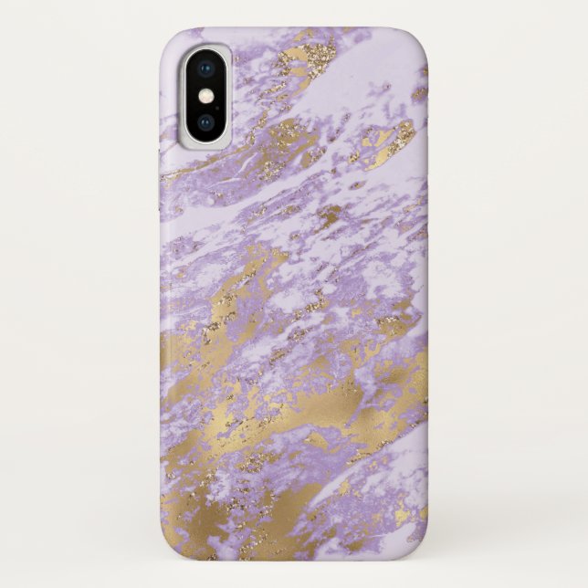 Lila- und Goldmarmor Case-Mate iPhone Hülle (Rückseite)
