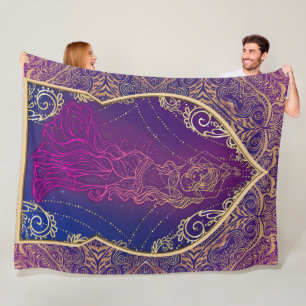Lila- und Goldmarokkanischer Bengaltanz Fleecedecke