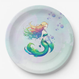 Lila und Goldmedaille Geburtstag unter dem Meer Pappteller