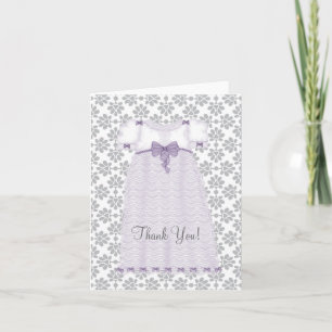 Lila und Grau Baby Shower Danke-Karten Dankeskarte