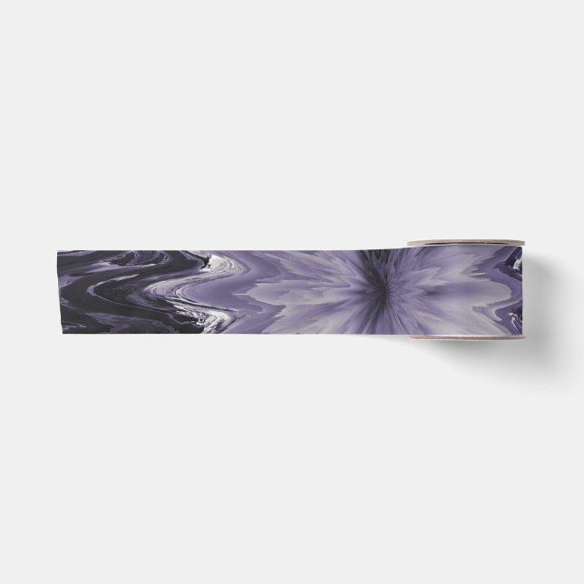 Lila und graue Flüssigkeit gießen Blume Goth Satinband (Vorderseite)