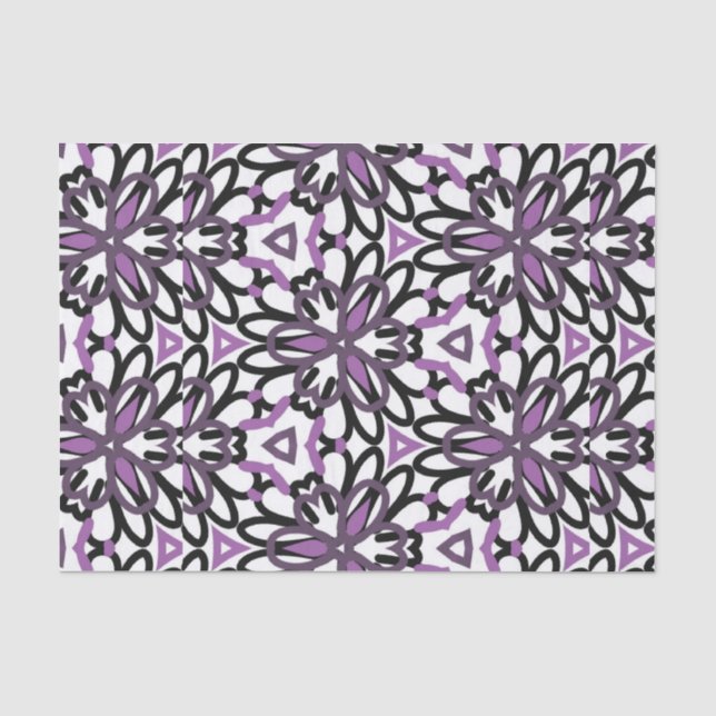 Lila und graue geometrische Gestaltung Seidenpapier (Vorderseite)