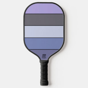 Lila und graue Streifen auf Wasserfarbpapier Pickleball Schläger