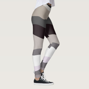 Lila und graue Streifen Leggings