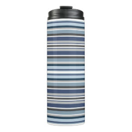 Lila und graue Streifen Thermosbecher