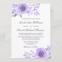 Lila und graue Wasserfarbenblütenhochzeit v2