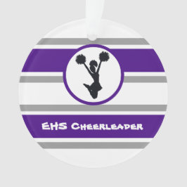 Lila und grauer Cheerleader Foto Ornament