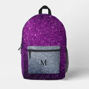 Lila und grauer Glitzer Bedruckter Rucksack