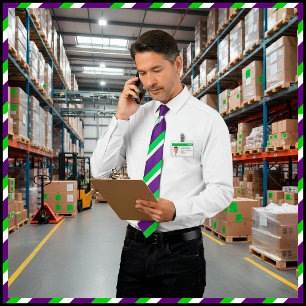 [Lila und grün] mutige Streifen Krawatte