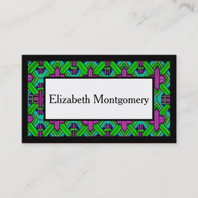 Lila und grüne Berufliche Visitenkarte (Vorderseite)