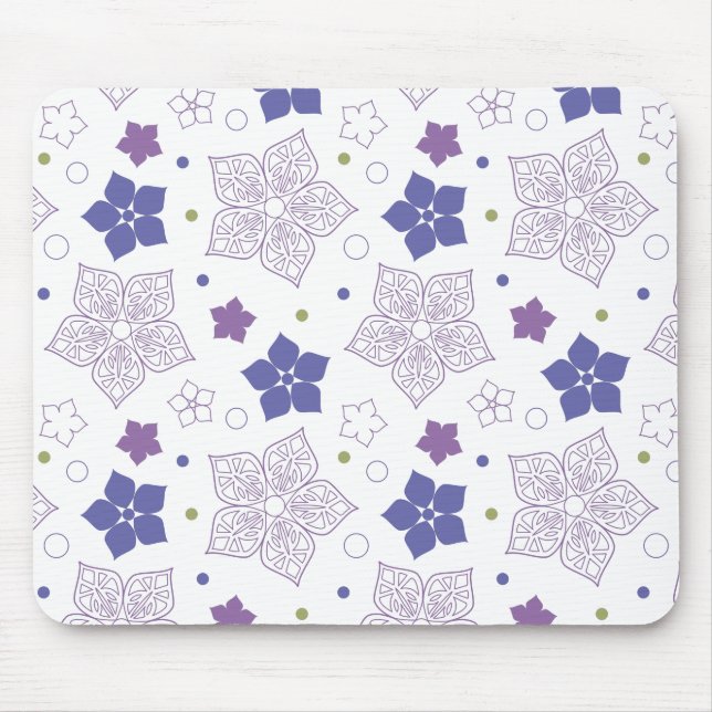 Lila und grüne Blume Mousepad (Vorne)