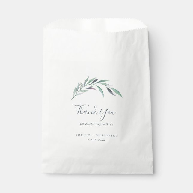 Lila und grüne Eukalyptus Vielen Dank für Ihre Hoc Geschenktütchen (Vorderseite)