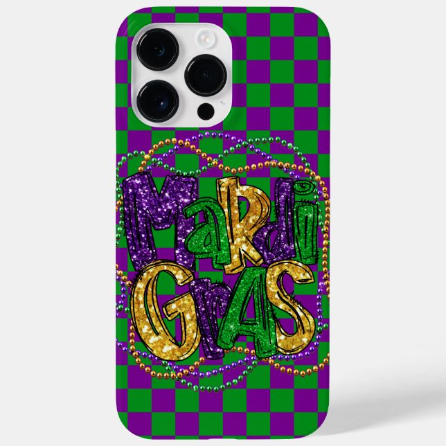 LILA UND GRÜNE GESPRÜFTE PATTERN FARBBILDER Case-Mate iPhone 14 PRO MAX HÜLLE (Rückseite)
