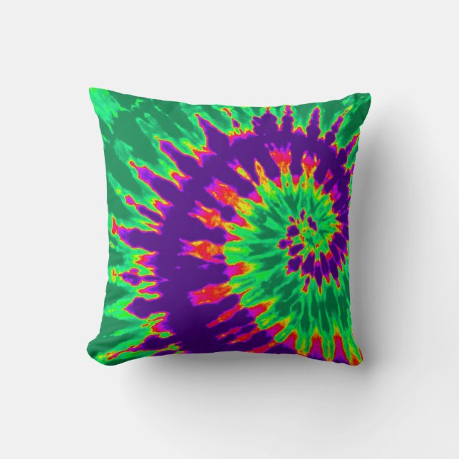 Lila und grüne Krawatte Kissen (Vorderseite)
