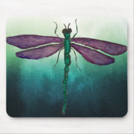 Lila und grüne Libelle Mousepad