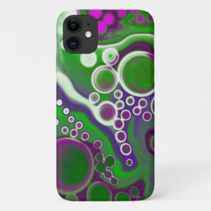 Lila und grüne Marmorflüssigkeiten Kunst Case-Mate iPhone Hülle