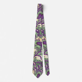 Lila und grüne Paisley Wedding Krawatte