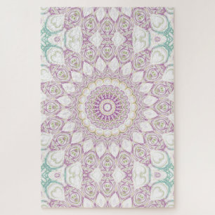 Lila und grüne Pastell-Mandala-Musterdesign