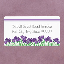 Lila und grüne Rücksendeadresse