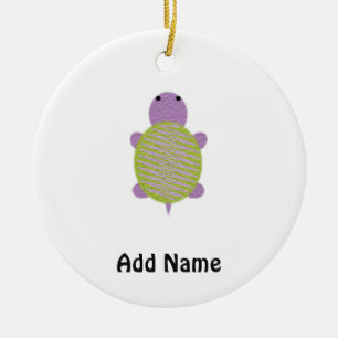 Lila und grüne Schildkröte Keramik Ornament