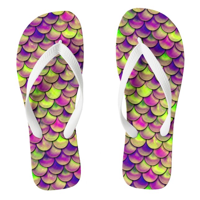 Lila und grüne Skala Flip Flops (Fußbett)