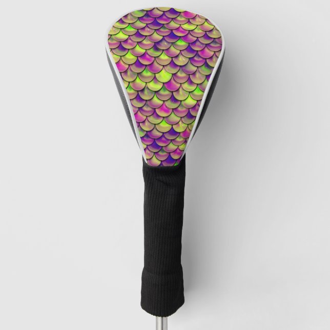 Lila und grüne Skala Golf Headcover (Vorderseite)