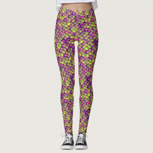 Lila und grüne Skala Leggings
