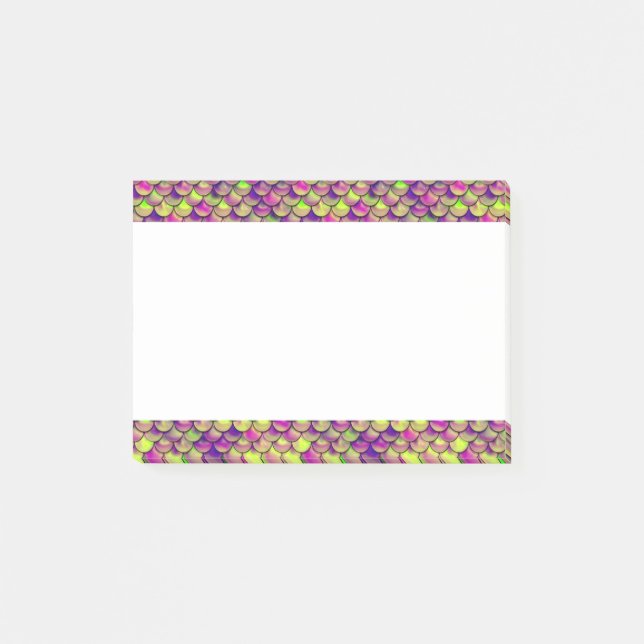 Lila und grüne Skala Post-it Klebezettel (Vorderseite)